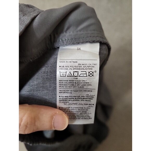 Old Navy Billie Straight Trouser Pant Women 3X Gray Pull On Drawstring NEW - Picture 9 of 10